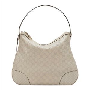 Gucci Bree Guccissima Hobo Bag Cream 💯% Authentic